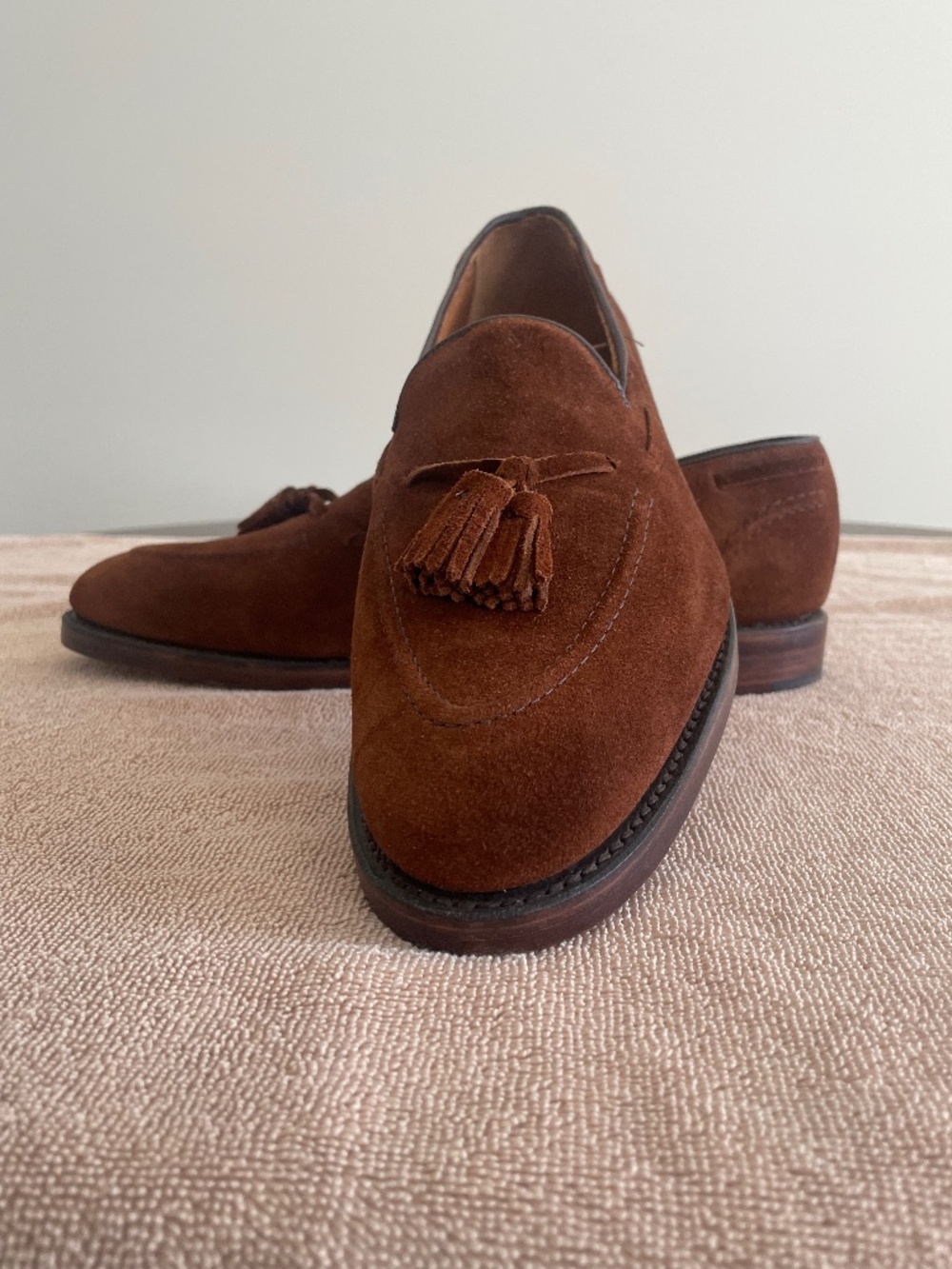 Brown Suede Tassel Loafers for Men